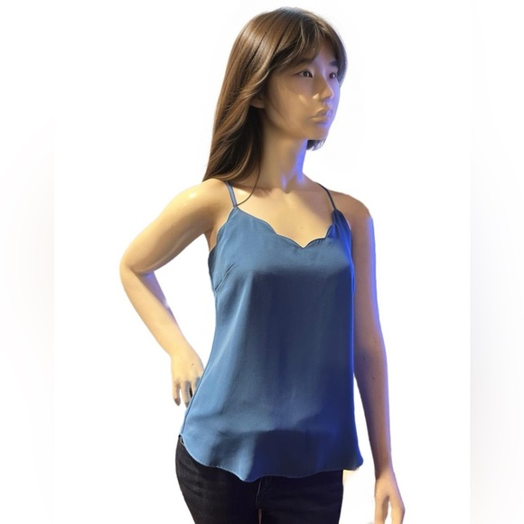 J. Crew Spaghetti Straps Scalloped Top Size 2 - Picture 2 of 4